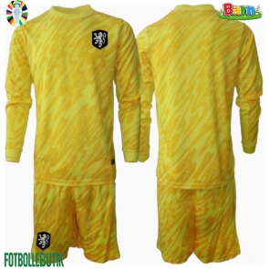 Nederländerna Målvakt Bortaställ Barn EM 2024 Långärmad (+ Korta byxor)